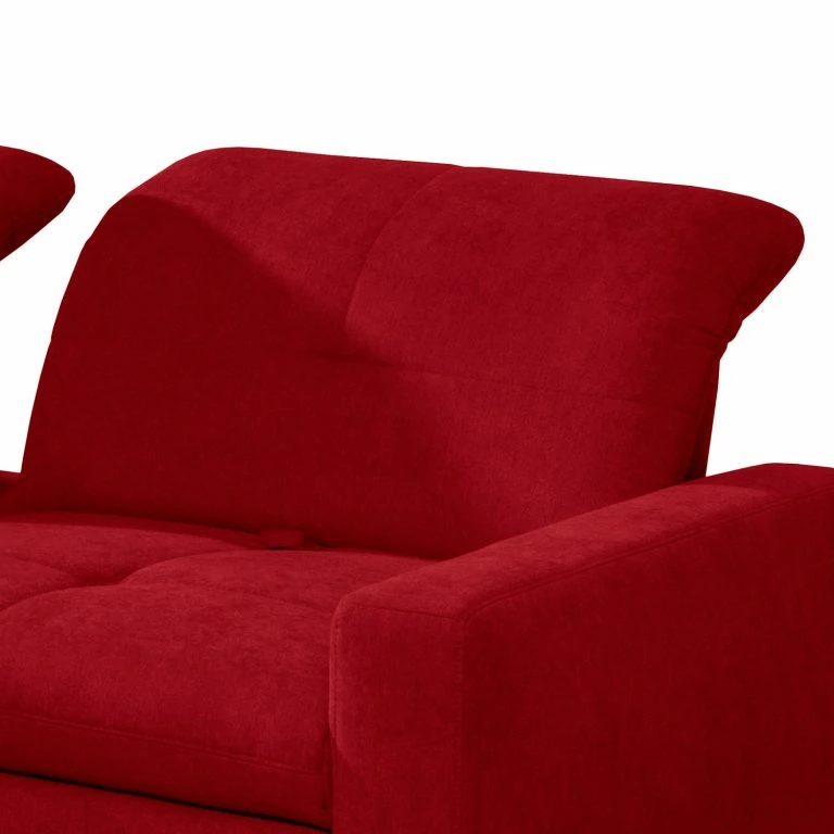 Loftscape ADA Trendline Canapé D’angle Newby – Chenille – Rouge – Méridienne Courte à Gauche (vue De Face) – Sans Fonction Couchage