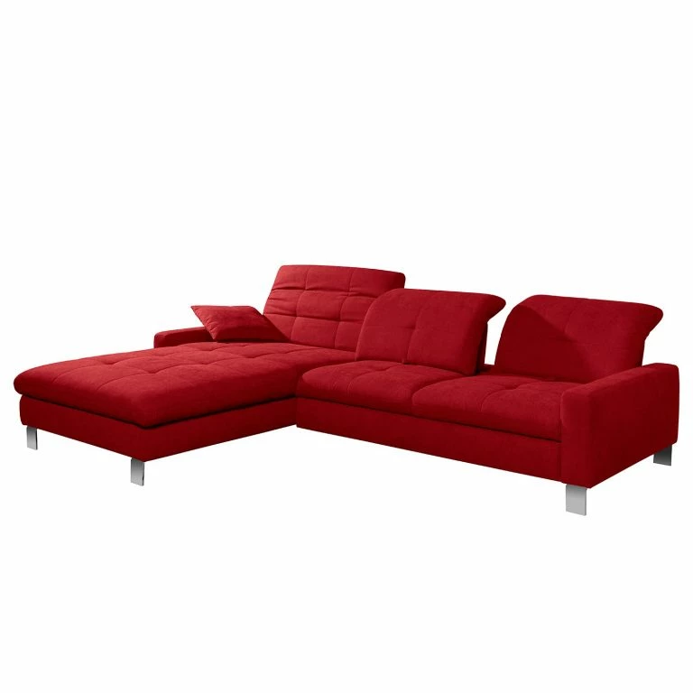 loftscape ADA trendline Canapé d’angle Newby – Chenille – Rouge – Méridienne courte à gauche (vue de face) – Sans fonction couchage