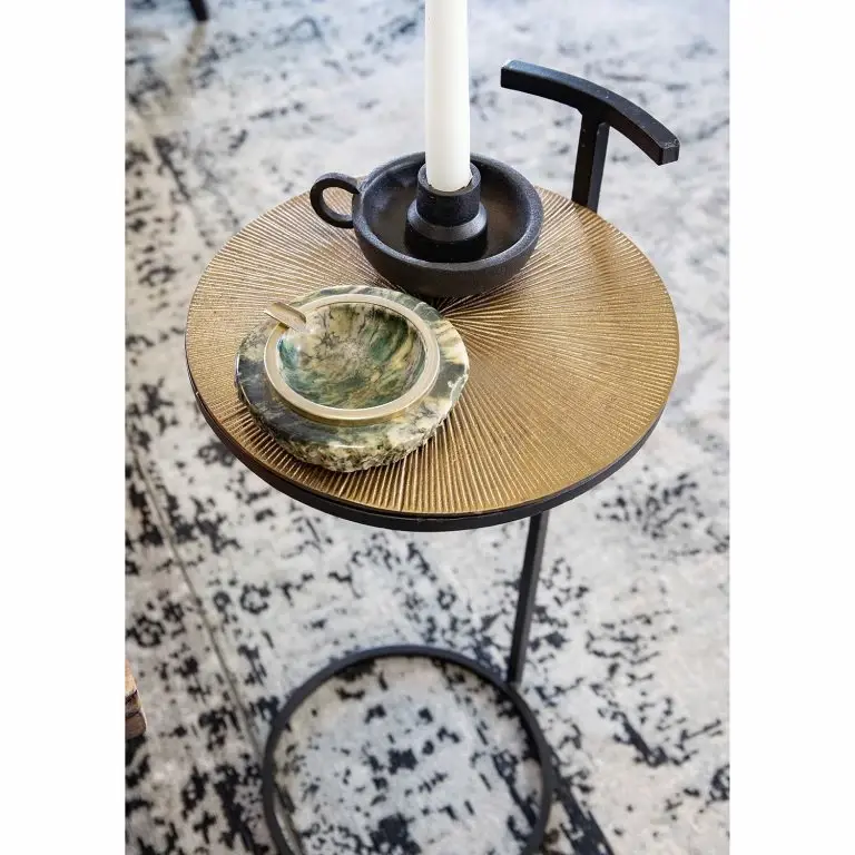 Loftscape Ars Manufacti Bout De Canapé Nikko V – Laiton – Laiton Vieilli / Noir