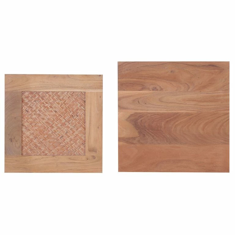 Loftscape Ars Manufacti Bouts De Canapé Timba (lot De 2) – Rotin / Acacia Massif – Acacia / Anthracite