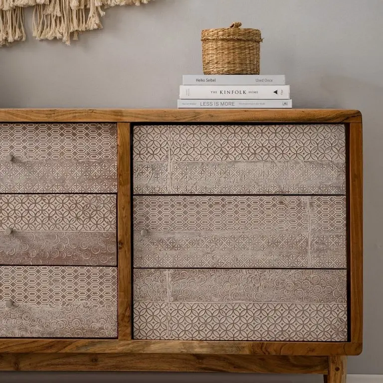 Loftscape Ars Manufacti Buffet Bas Buuda – Partiellement En Acacia Massif – Écru / Acacia