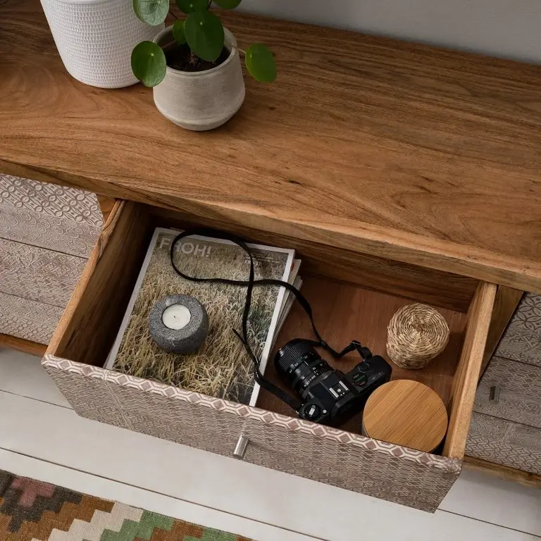 Loftscape Ars Manufacti Buffet Bas Buuda – Partiellement En Acacia Massif – Écru / Acacia