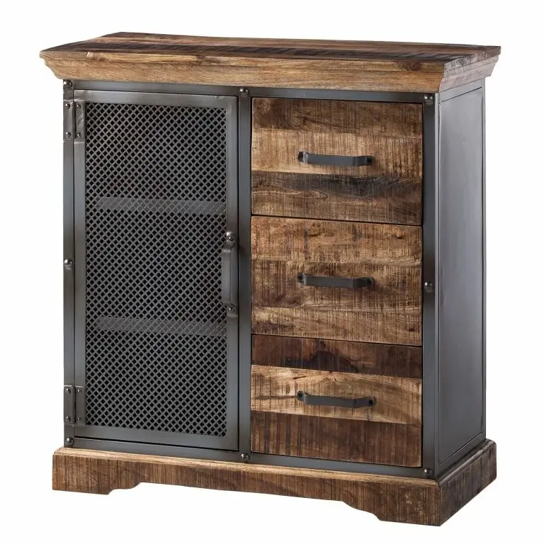 loftscape Ars manufacti Buffet Hunter I – Manguier massif / Métal – Manguier / Gris bleu