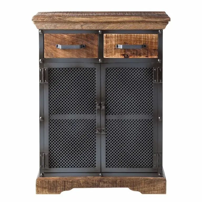 Loftscape Ars Manufacti Buffet Hunter II – Métal / Manguier Massif- Manguier / Gris Bleu