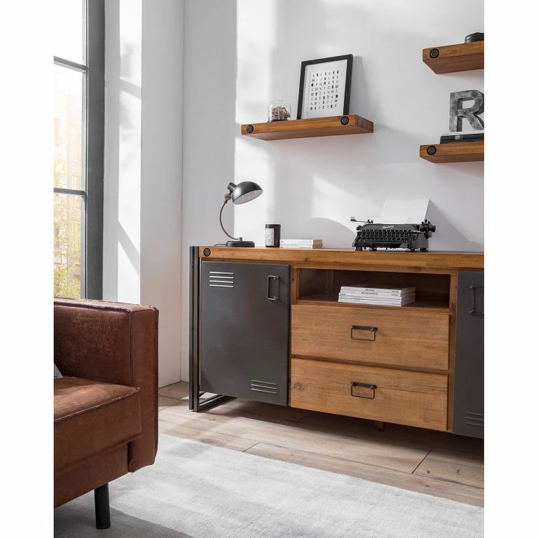 Loftscape Ars Manufacti Buffet Manchester V – Acacia Massif / Métal – Acacia / Anthracite