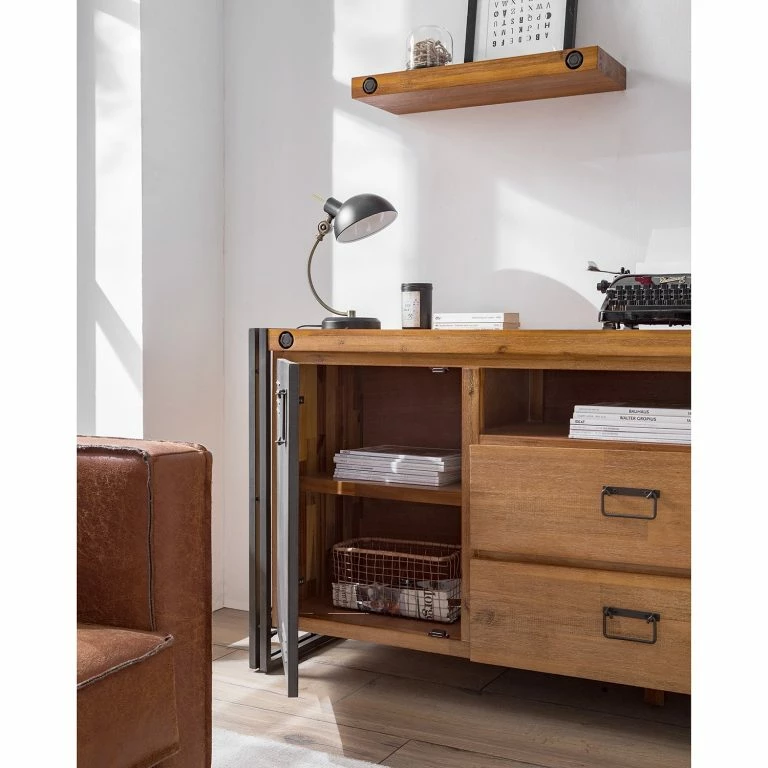 Loftscape Ars Manufacti Buffet Manchester V – Acacia Massif / Métal – Acacia / Anthracite