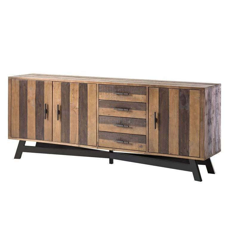 loftscape Ars manufacti Buffet Tamati II – Pin massif / Fer – Pin / Noir