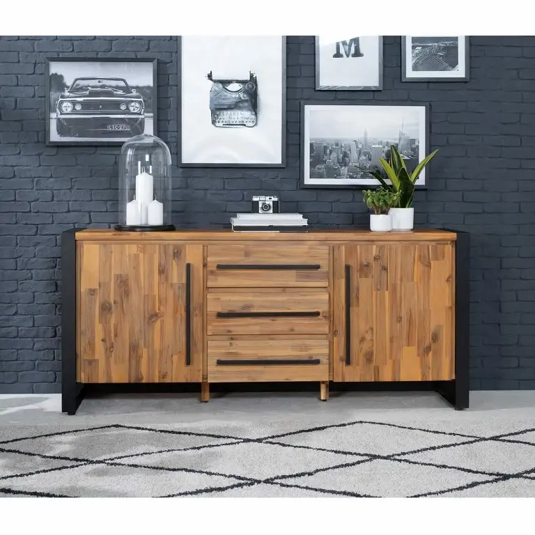Loftscape Ars Manufacti Buffet Urban Industry II – Partiellement En Acacia Massif / Métal – Acacia / Noir