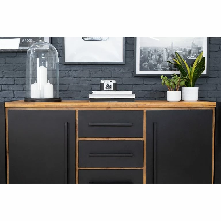 Loftscape Ars Manufacti Buffet Urban Industry IV – Partiellement En Acacia Massif / Métal – Acacia / Noir