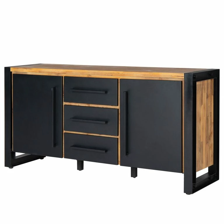 loftscape Ars manufacti Buffet Urban Industry IV – Partiellement en acacia massif / Métal – Acacia / Noir