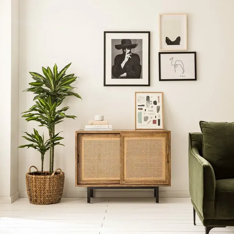 Loftscape Ars Manufacti Buffet Vina II – Manguier Massif / Rotin – Manguier / Noir