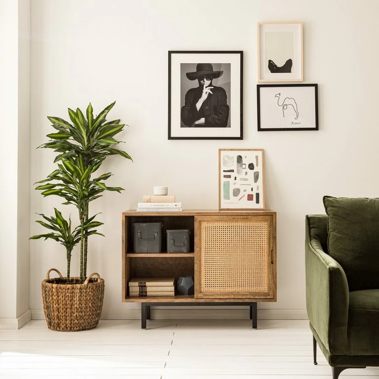 Loftscape Ars Manufacti Buffet Vina II – Manguier Massif / Rotin – Manguier / Noir