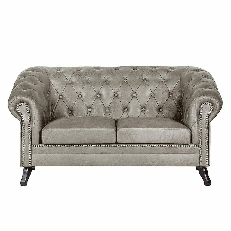 Loftscape Ars Manufacti Canapé Benavente (2 Places) – Aspect Vieux Cuir Argenté