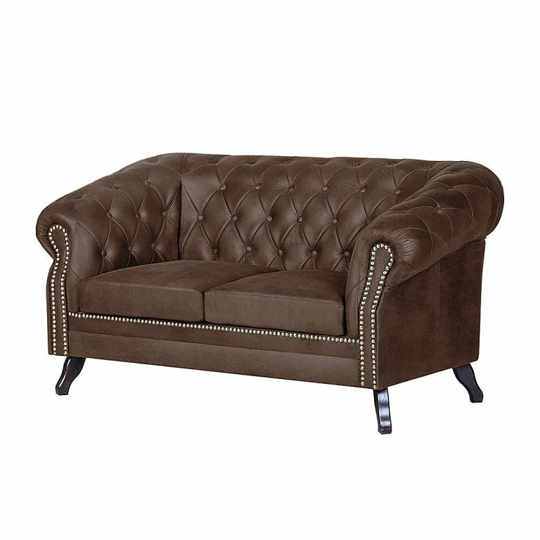 loftscape Ars manufacti Canapé Benavente (2 places) – Aspect vieux cuir marron foncé