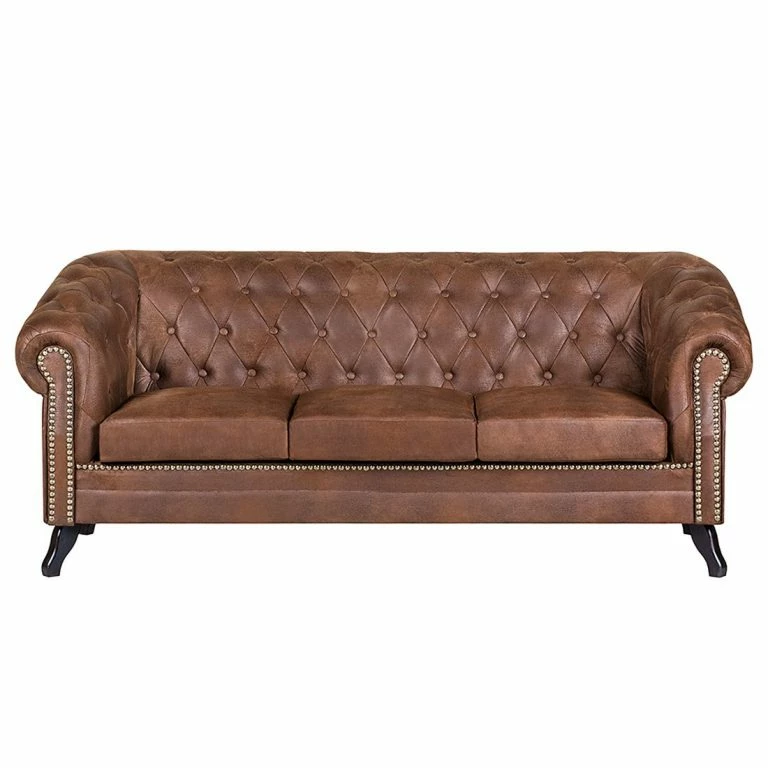 Loftscape Ars Manufacti Canapé Benavente (3 Places) – Aspect Vieux Cuir Marron