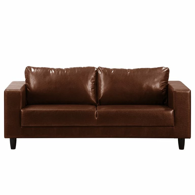 Loftscape Ars Manufacti Canapé Bexwell I (3 Places) – Imitation Cuir – Cuir Synthétique Maija: Marron Chocolat