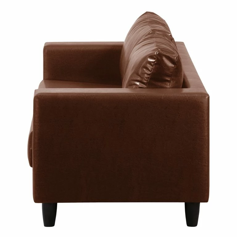Loftscape Ars Manufacti Canapé Bexwell I (3 Places) – Imitation Cuir – Cuir Synthétique Maija: Marron Chocolat