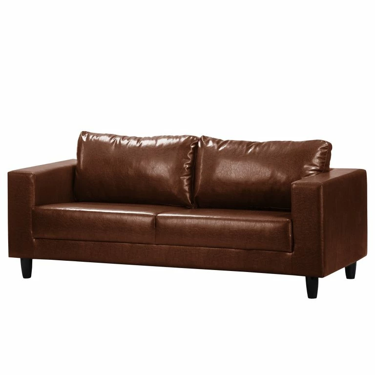 loftscape Ars manufacti Canapé Bexwell I (3 places) – Imitation cuir – Cuir synthétique Maija: Marron chocolat
