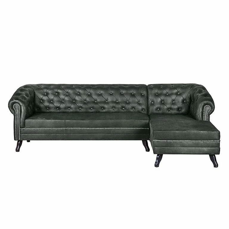 Loftscape Ars Manufacti Canapé D’angle Benavente – Anthracite – Méridienne Courte à Droite (vue De Face)