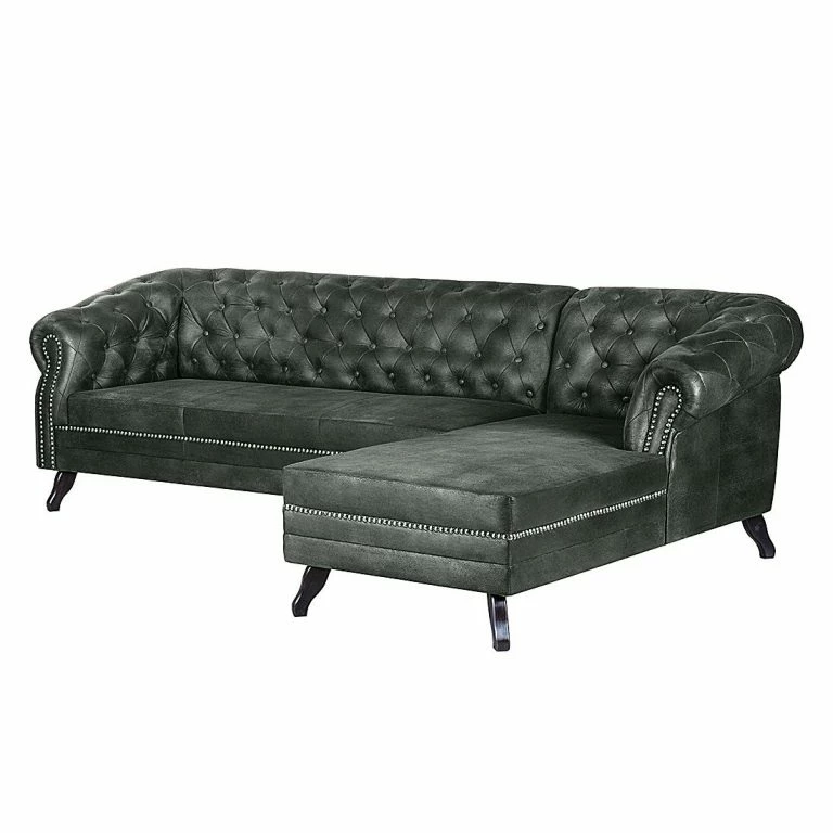 Loftscape Ars Manufacti Canapé D’angle Benavente – Anthracite – Méridienne Courte à Droite (vue De Face)