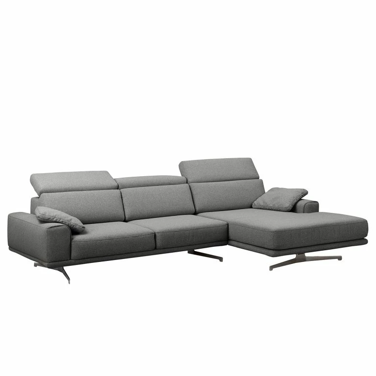 Loftscape Ars Manufacti Canapé D’angle Muna – Tissu – Tissu Arda: Anthacite – Méridienne Courte à Droite (vue De Face)