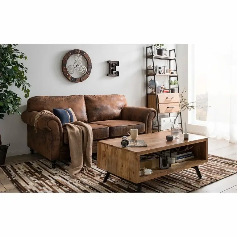 Loftscape Ars Manufacti Canapé Sombrero (3 Places) – Cuir Synthétique Vieilli Marron