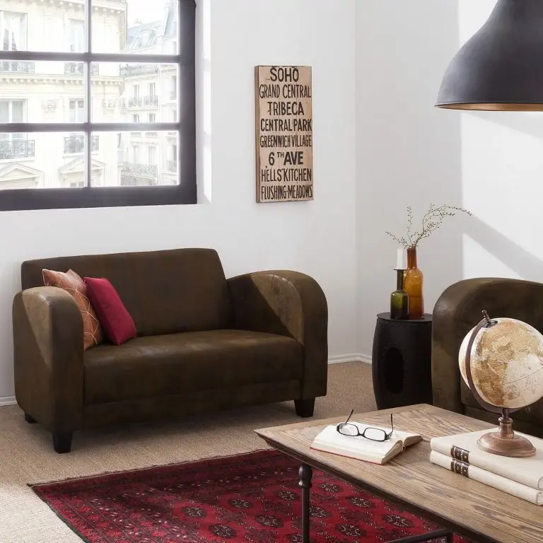 Loftscape Ars Manufacti Canapé Tullow (2 Places) – Aspect Cuir Vieilli – Marron