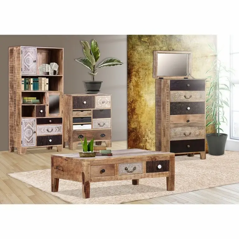 Loftscape Ars Manufacti Commode Curenna II – Partiellement En Manguier Massif – Manguier / Marron