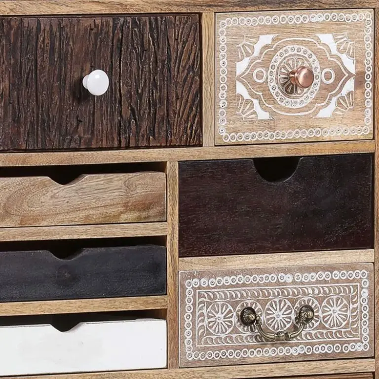 Loftscape Ars Manufacti Commode Curenna II – Partiellement En Manguier Massif – Manguier / Marron