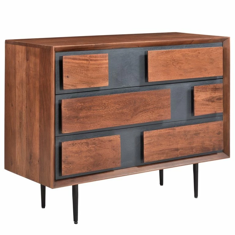 loftscape Ars manufacti Commode Envo – Acacia massif / Placage en pierre – Acacia / Ardoise