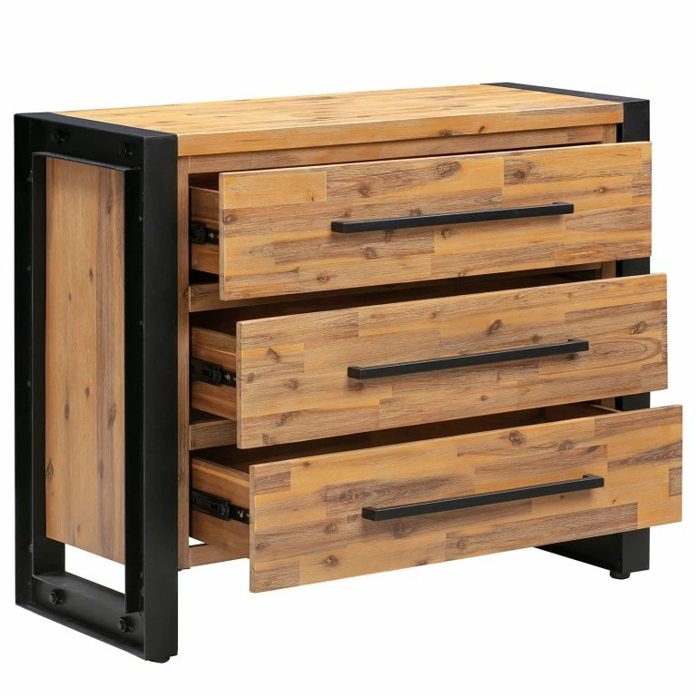 Loftscape Ars Manufacti Commode Urban Industry – Partiellement En Acacia Massif / Métal – Acacia / Noir