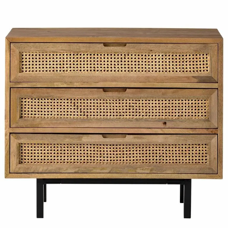 Loftscape Ars Manufacti Commode Vina I – Manguier Massif / Rotin – Manguier / Noir