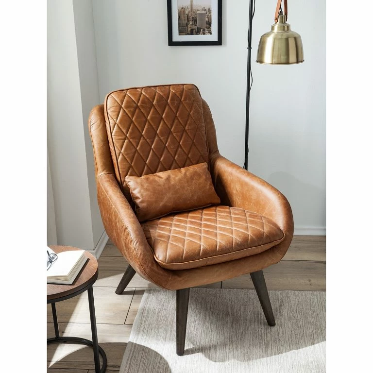 Loftscape Ars Manufacti Fauteuil Belrose II – Cuir Véritable – Cognac