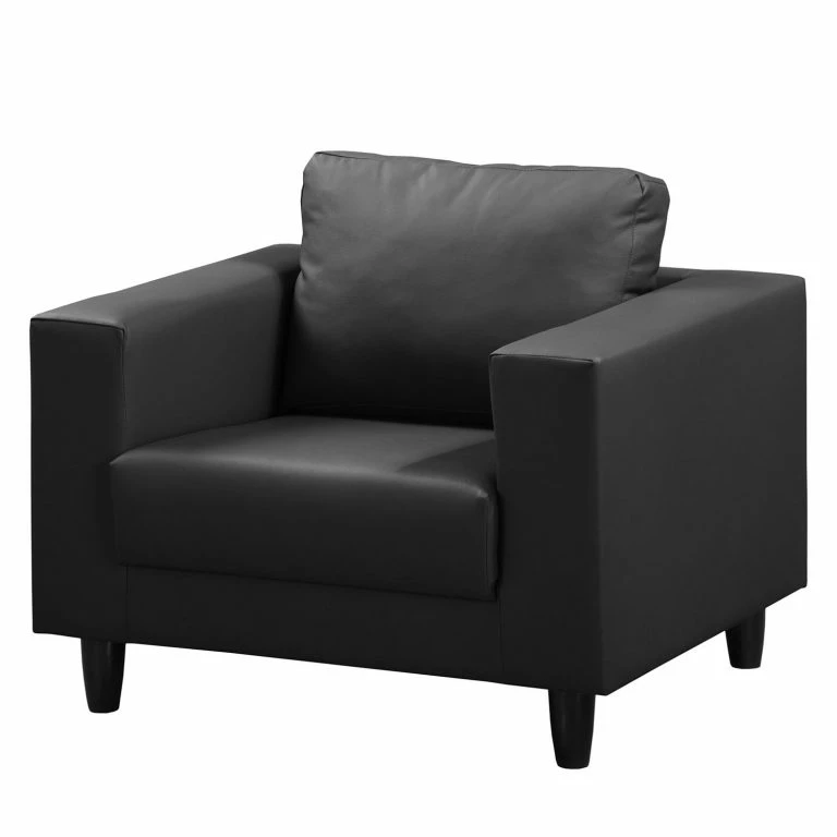 loftscape Ars manufacti Fauteuil Bexwell I – Imitation cuir – Cuir synthétique Madara: Noir