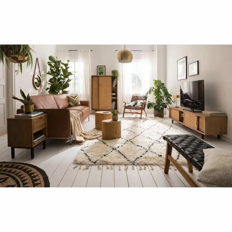 Loftscape Ars Manufacti Fauteuil Design Bourbourg – Cuir Tressé / Teck Massif – Marron Cognac / Teck