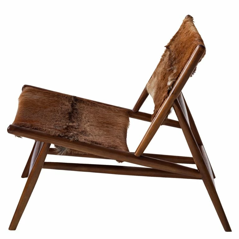 Loftscape Ars Manufacti Fauteuil Design Howden – Poils De Vache / Teck Massif – Motif Vache / Teck