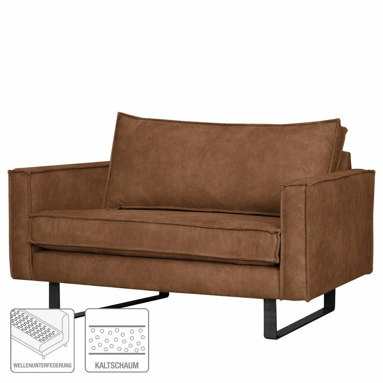 Loftscape Ars Manufacti Fauteuil Liel I – Aspect Cuir Vieilli – Microfibre Priya: Cognac