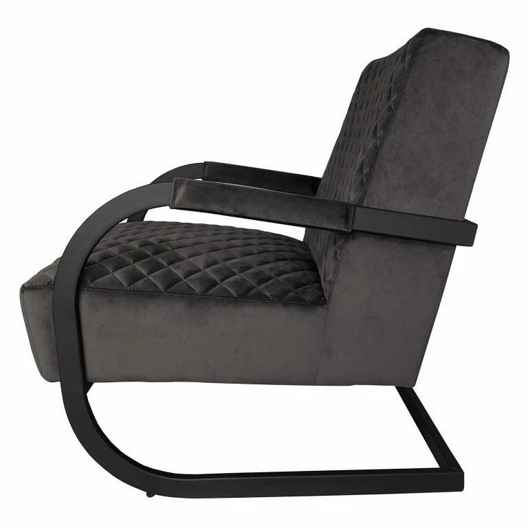 Loftscape Ars Manufacti Fauteuil Liez – Velours – Velours Ravi: Gris