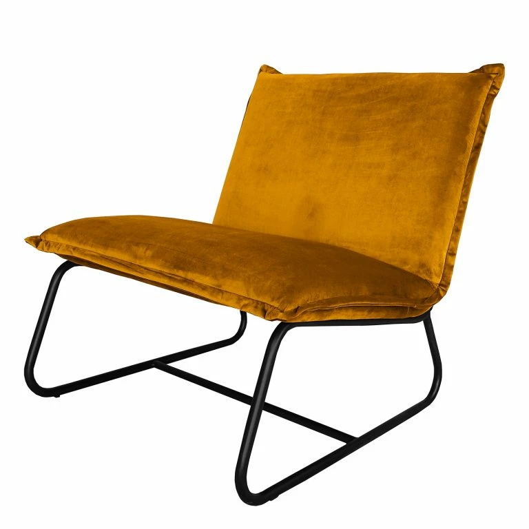 loftscape Ars manufacti Fauteuil Mazac – Velours Ravi: Jaune moutarde