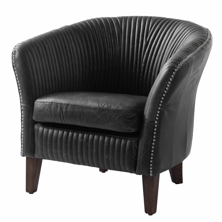 loftscape Ars manufacti Fauteuil Membre II – Cuir véritable – Noir