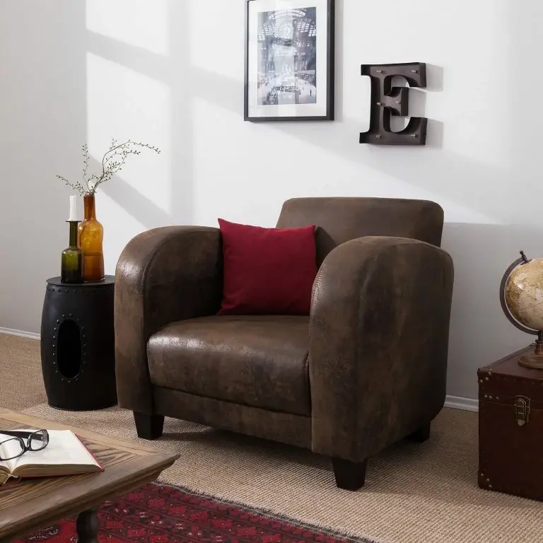 Loftscape Ars Manufacti Fauteuil Tullow – Aspect Vieux Cuir Marron Foncé