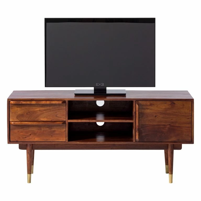 Loftscape Ars Manufacti Meuble TV Baxley – Acacia Massif / Métal – Acacia / Doré