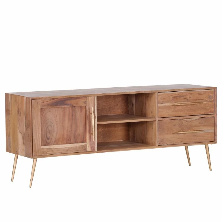 Loftscape Ars Manufacti Meuble TV Bozel – Cannage / Acacia Massif / Acacia / Doré