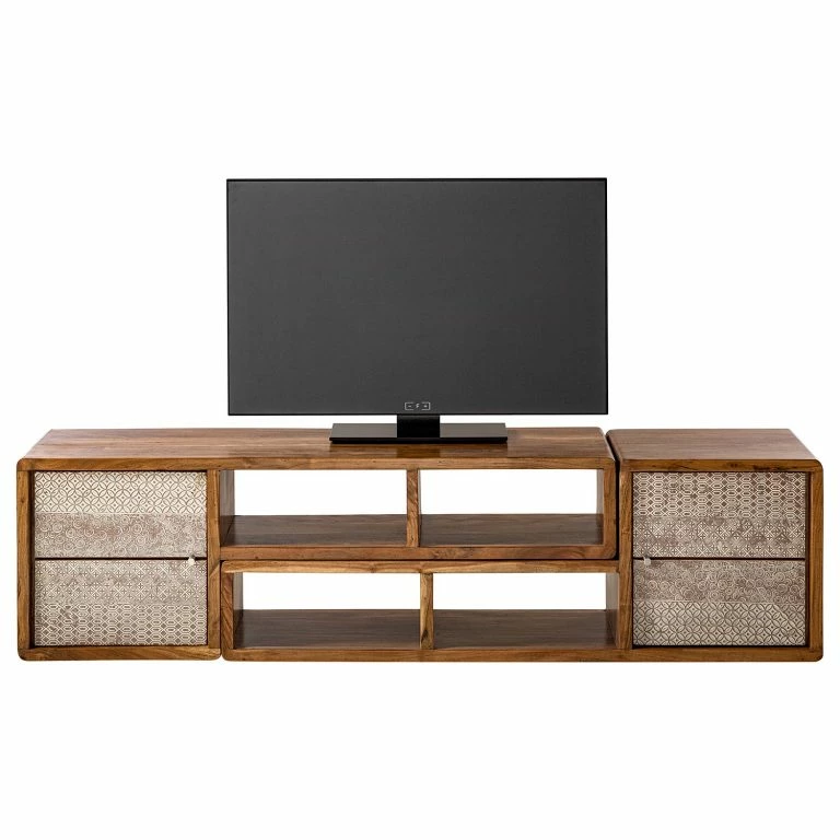 Loftscape Ars Manufacti Meuble TV Buuda – Partiellement En Acacia Massif – Écru / Acacia