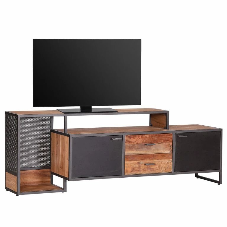 loftscape Ars manufacti Meuble TV Fyfield – Acacia massif / Métal – Acacia / Gris