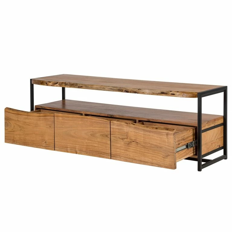 Loftscape Ars Manufacti Meuble TV Kaawo – Acacia Massif / Métal – Acacia / Noir