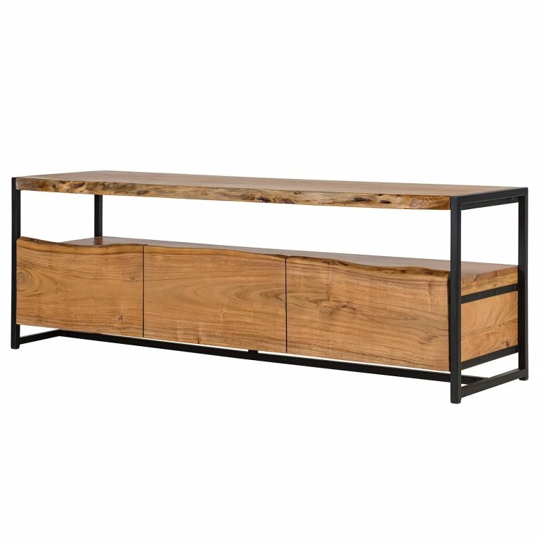 loftscape Ars manufacti Meuble TV Kaawo – Acacia massif / Métal – Acacia / Noir