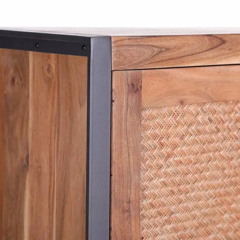 Loftscape Ars Manufacti Meuble TV Lex – Rotin / Acacia Massif – Acacia / Anthracite