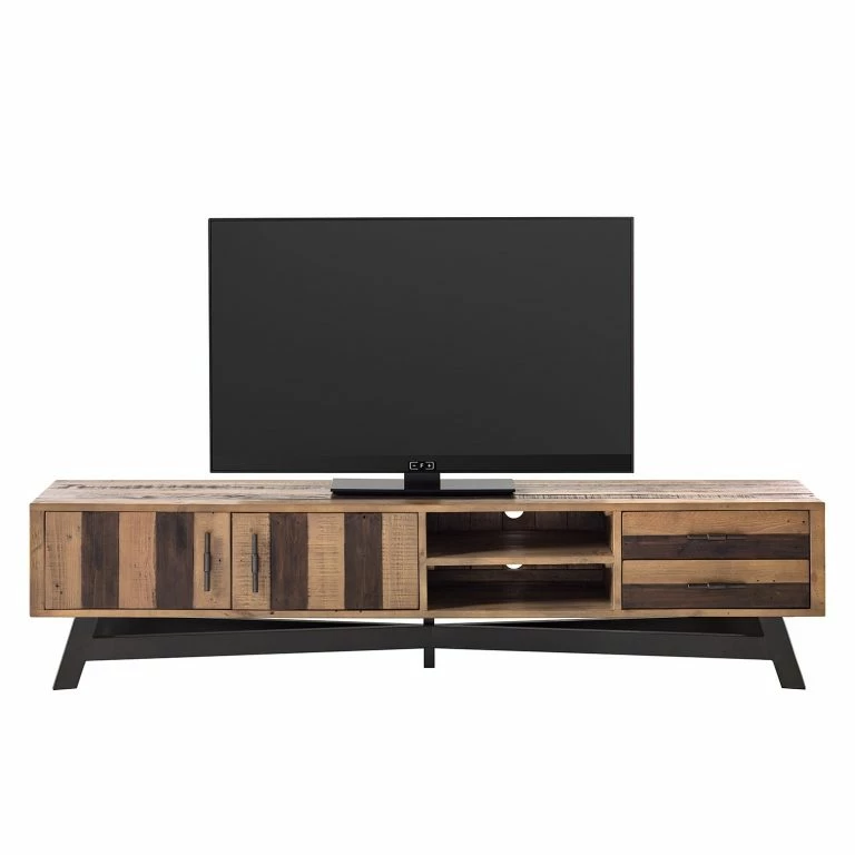 Loftscape Ars Manufacti Meuble TV Tamati III – Pin Massif / Fer – Pin / Noir