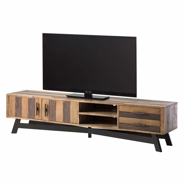 loftscape Ars manufacti Meuble TV Tamati III – Pin massif / Fer – Pin / Noir
